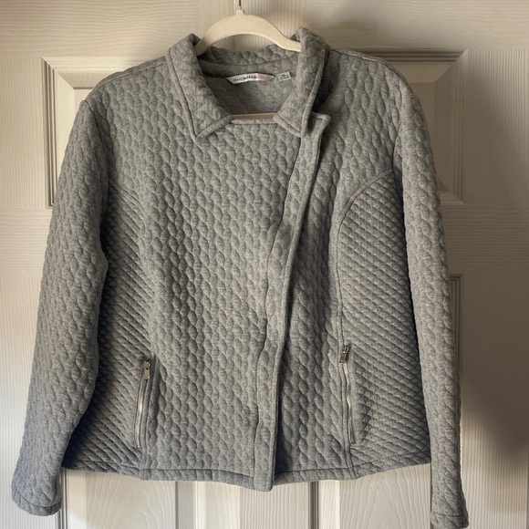 Isaac Mizrahi Live! Gray Quilted Jacket - Picture 1 of 6